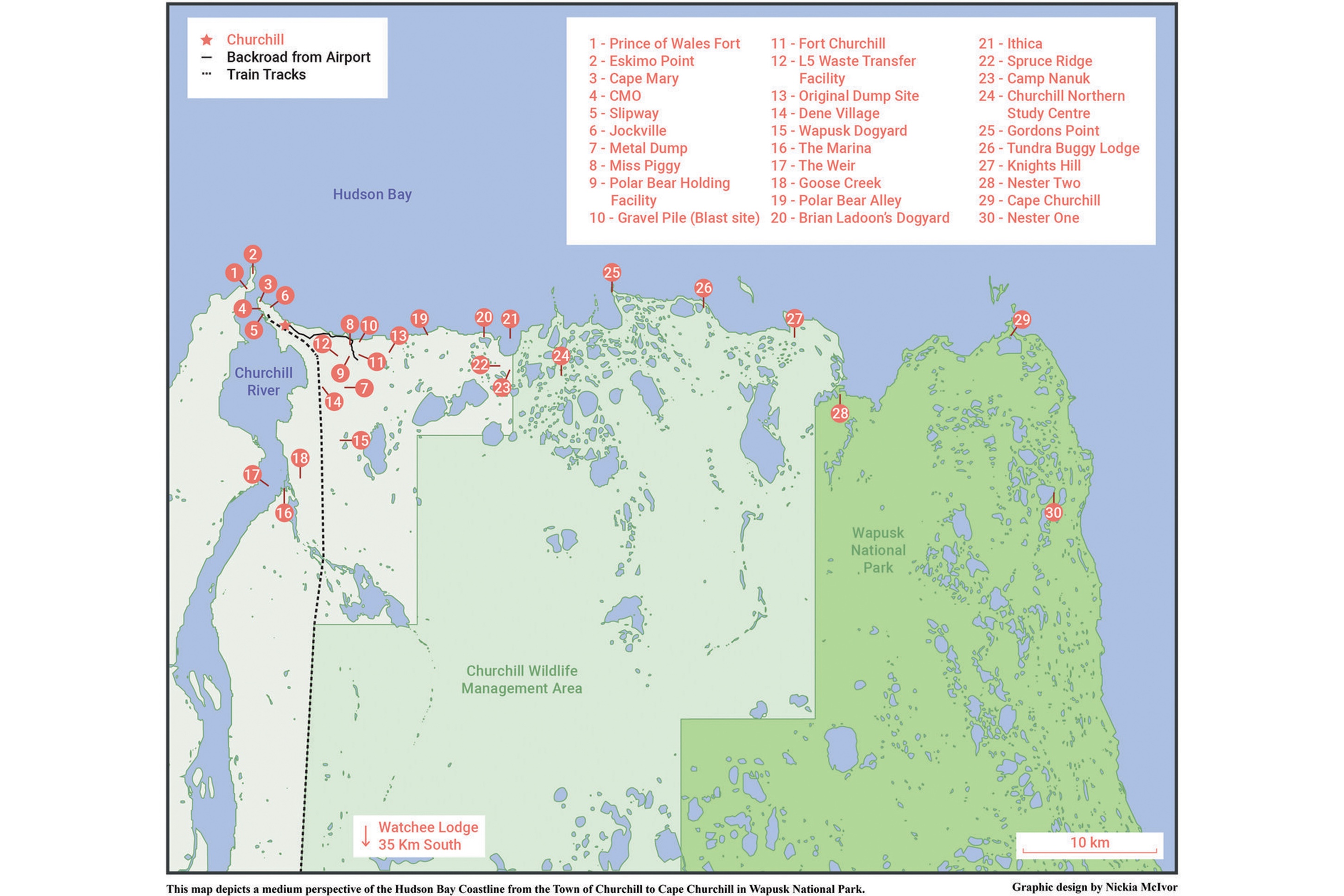 A map of Churchill and Hudson Bay.