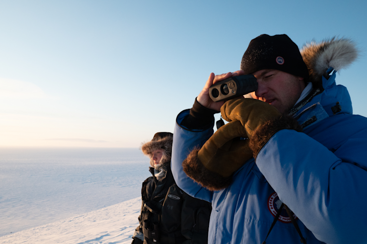Researcher looking out at horizon