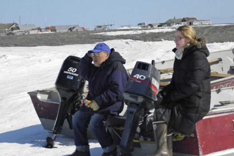 Dr. Hannah Voorhees, right, during earlier TEK work in Gambell, Alaska