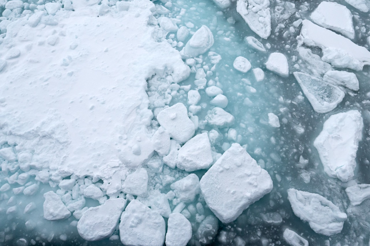 Ariel view of the sea ice