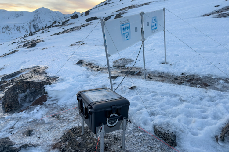 A cam set up in the field for our maternal den cam study