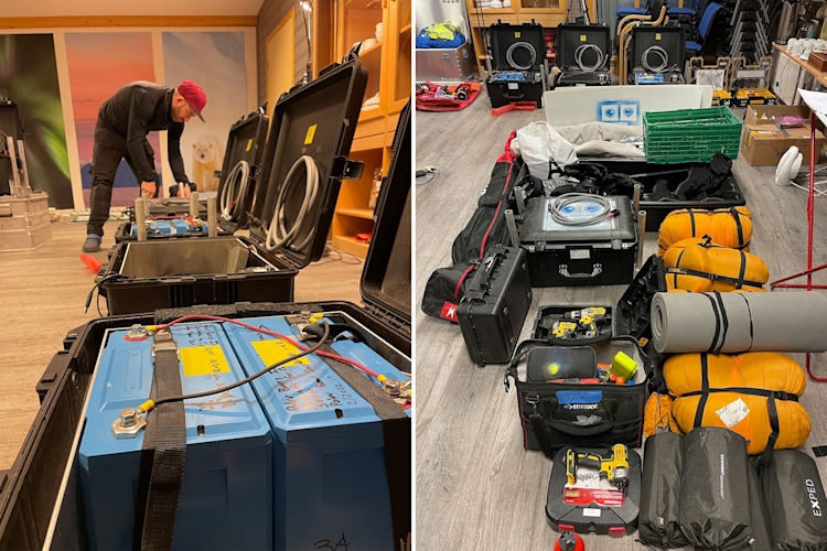 Gear being prepped for our maternal den research in Svalbard